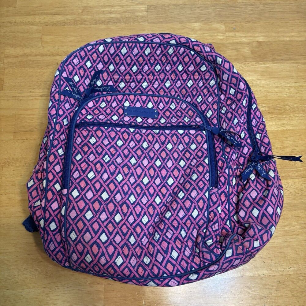 Vera Bradley Backpack‎ Katalina Pink Diamonds Laptop Campus School G5